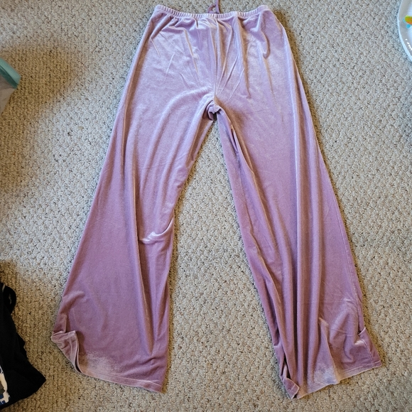 Pink Velvet Wide Leg Pants Size Medium By Victoria Secret - Picture 5 of 10
